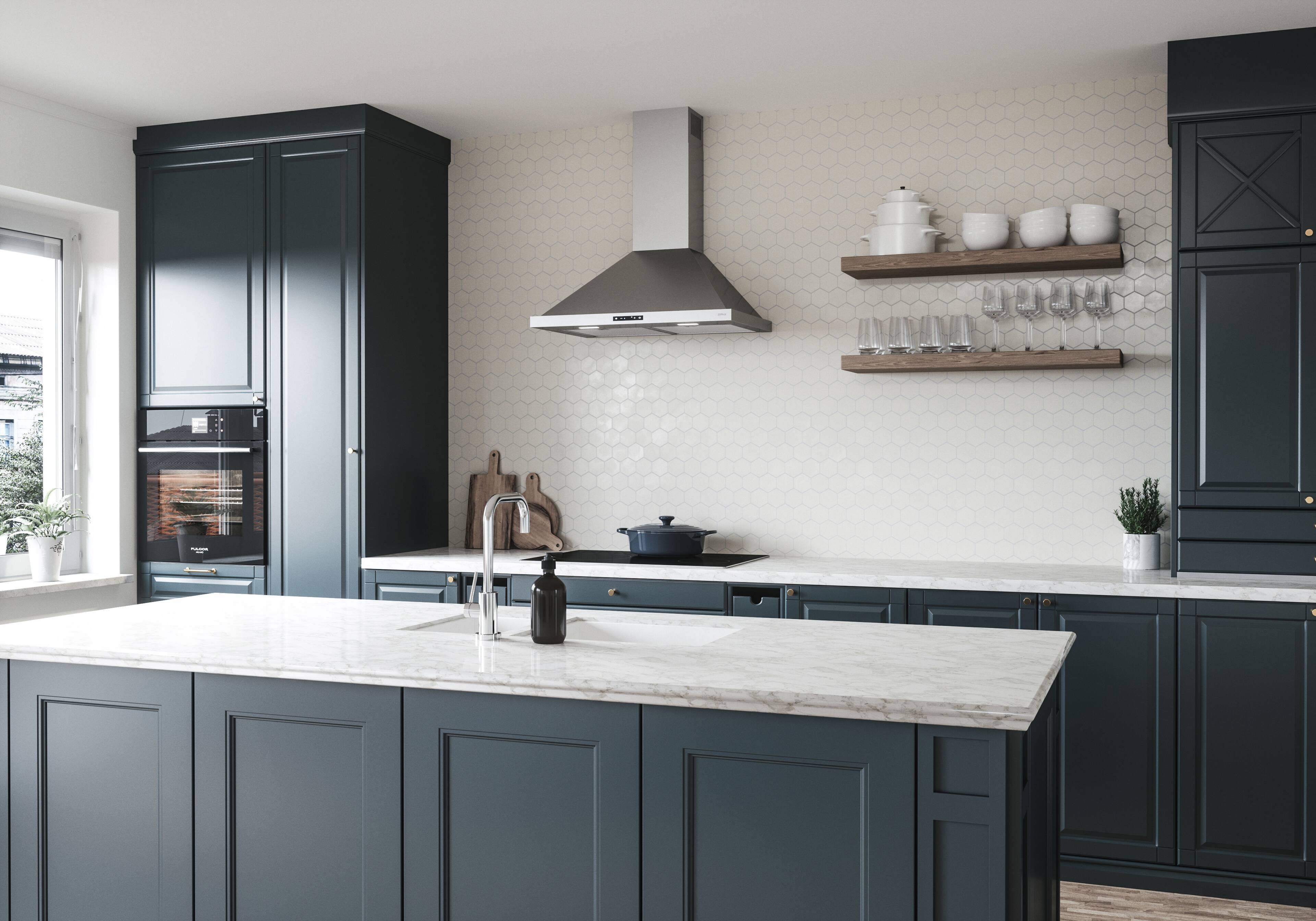 Alt View 13. Zephyr - Ombra 36 in. 600 CFM Wall Mount Range Hood - Stainless Steel.