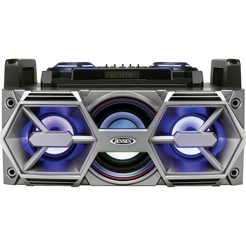 Front. Jensen - 45W Bluetooth All-In-One Hi-Fi Music System with PA - Black/Charcoal Gray.