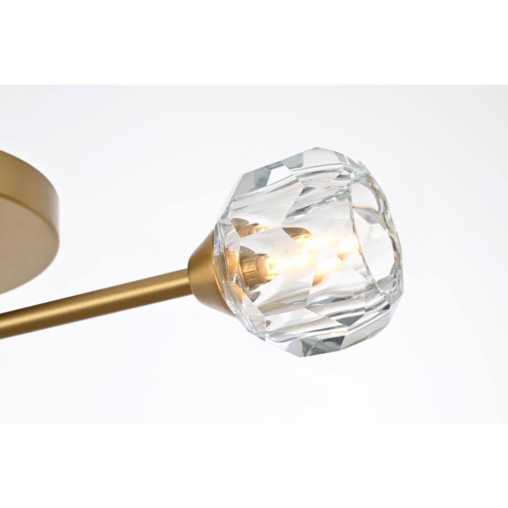 Alt View 3. Elegant Lighting - Zayne 3 Light Flush Mount in Gold - Gold And Clear.