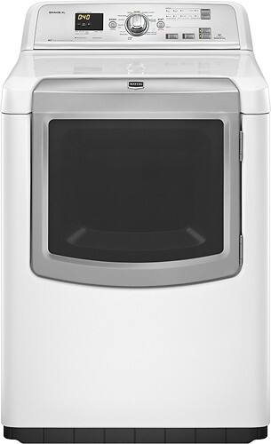 Front Standard. Maytag - Bravos XL 7.3 Cu. Ft. 11-Cycle Steam Gas Dryer - White.
