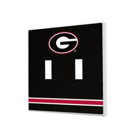 Keyscaper - Georgia Bulldogs Stripe Design Double Toggle Light Switch Plate - Multicolor