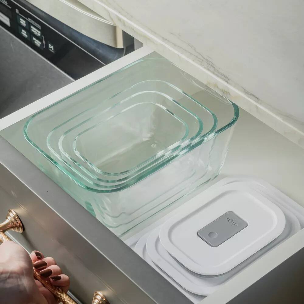 Alt View 10. OU - OU Glass Food Storage Container 13oz - Airtight Lid Oven, Microwave, Freezer & Dishwasher Safe.