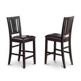 East West Furniture - Buckland Counter Height Chair with Faux Leather Upholstered Seat Finish - Black