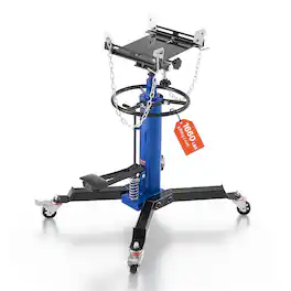 VEVOR - Hydraulic Transmission Jack, 1660 lbs / 0.75 Ton Lifting Capacity Telescoping Transmission Jack with Foot Pedal - Black;Blue