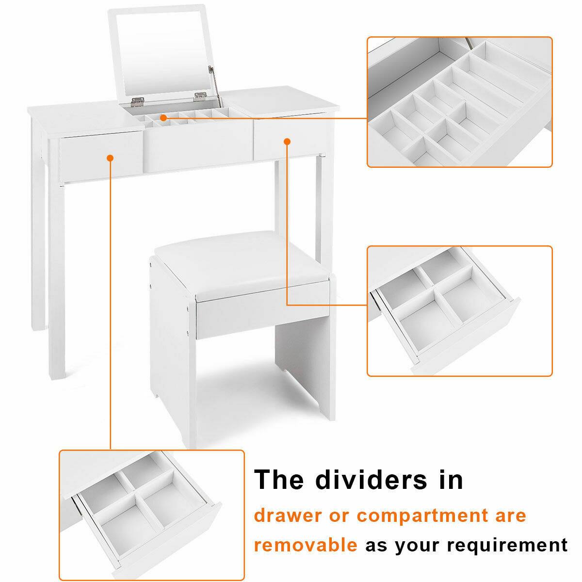 The dividers in drawer or compartment are removable as your requirement