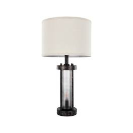 VEVOR - Table Lamps Set of 2, Dimmable Farmhouse Bedside Nightstand Lamps, Vintage Lamp with LED Bulb and Linen Shades - Beidge