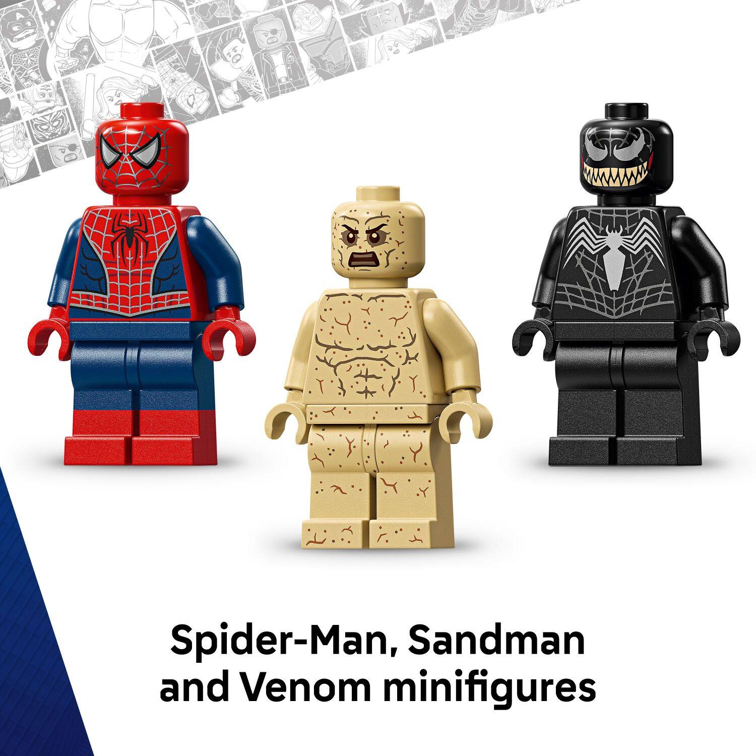 Spider-Man, Sandman and Venom minifigures