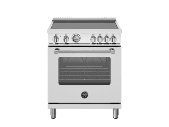 Front. Bertazzoni - 30" Master Series range - Electric oven - 4 induction zones - Stainless Steel.