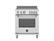 Front. Bertazzoni - 30" Master Series range - Electric oven - 4 induction zones - Stainless Steel.