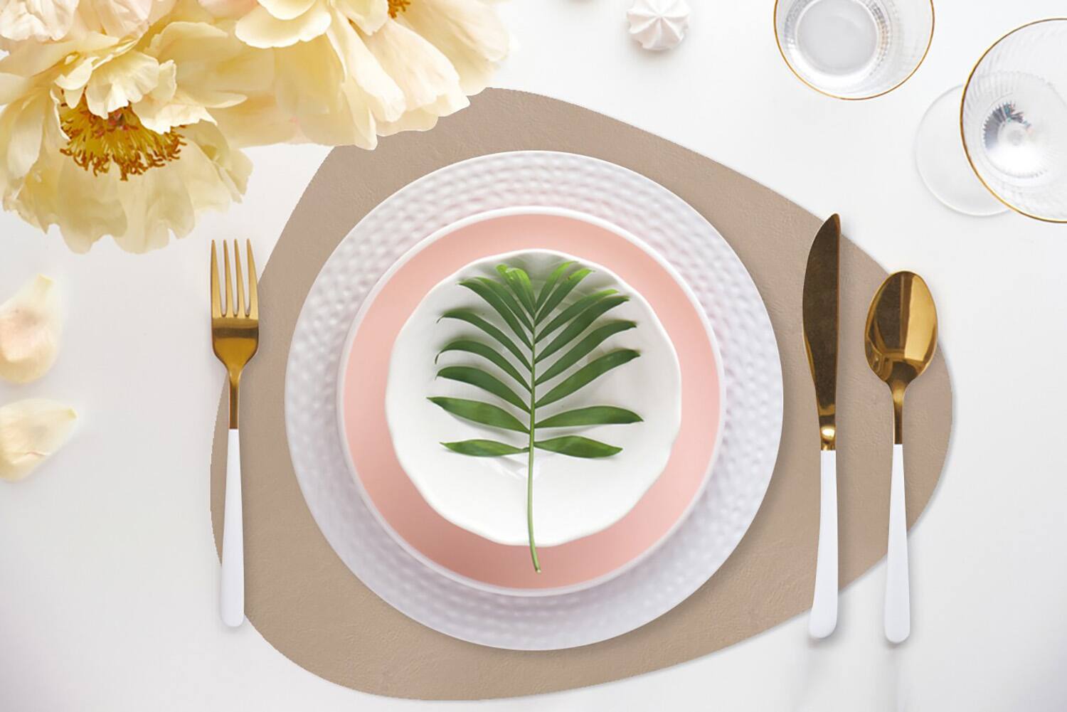 Alt View 1. Frieling - Davanti by  Mattola Placemats, Set of 6, Taupe - Taupe.