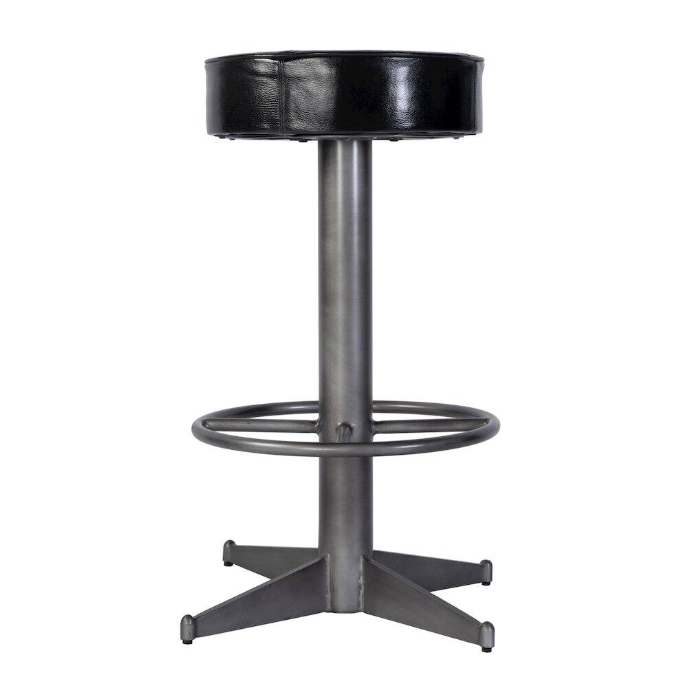 Angle. Butler Specialty - Malcolm 30 in. Seat Height Leather and Iron Bar Stool - Black.