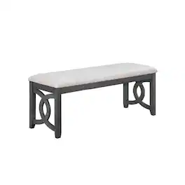 FurniFact - Upholstered End of Bed Bench – Solid Wood Bedroom or Dining Bench - Gray