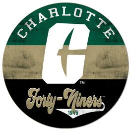 Jardine - Charlotte 49ers 20'' x 20'' Retro Logo Circle Sign - Green