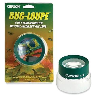 CARSON BUG-LOUPE 4.5X STAND MAGNIFIER CRYSTAL CLEAR ACRYLIC LENSCLEAN ...