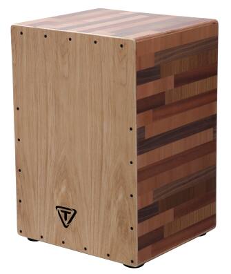 Front. Tycoon Percussion - 35 Series Wood Mixture Cajon, Handcrafted From Global Woods, Deep Bass & Sharp Slaps.