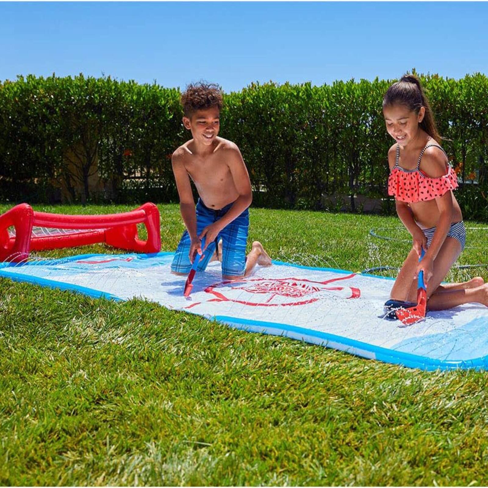 Alt View 6. Wham-O - Slip N Slide Water Knee Hockey Goals Set for Lawn Backyard Kids Aged 5-12.