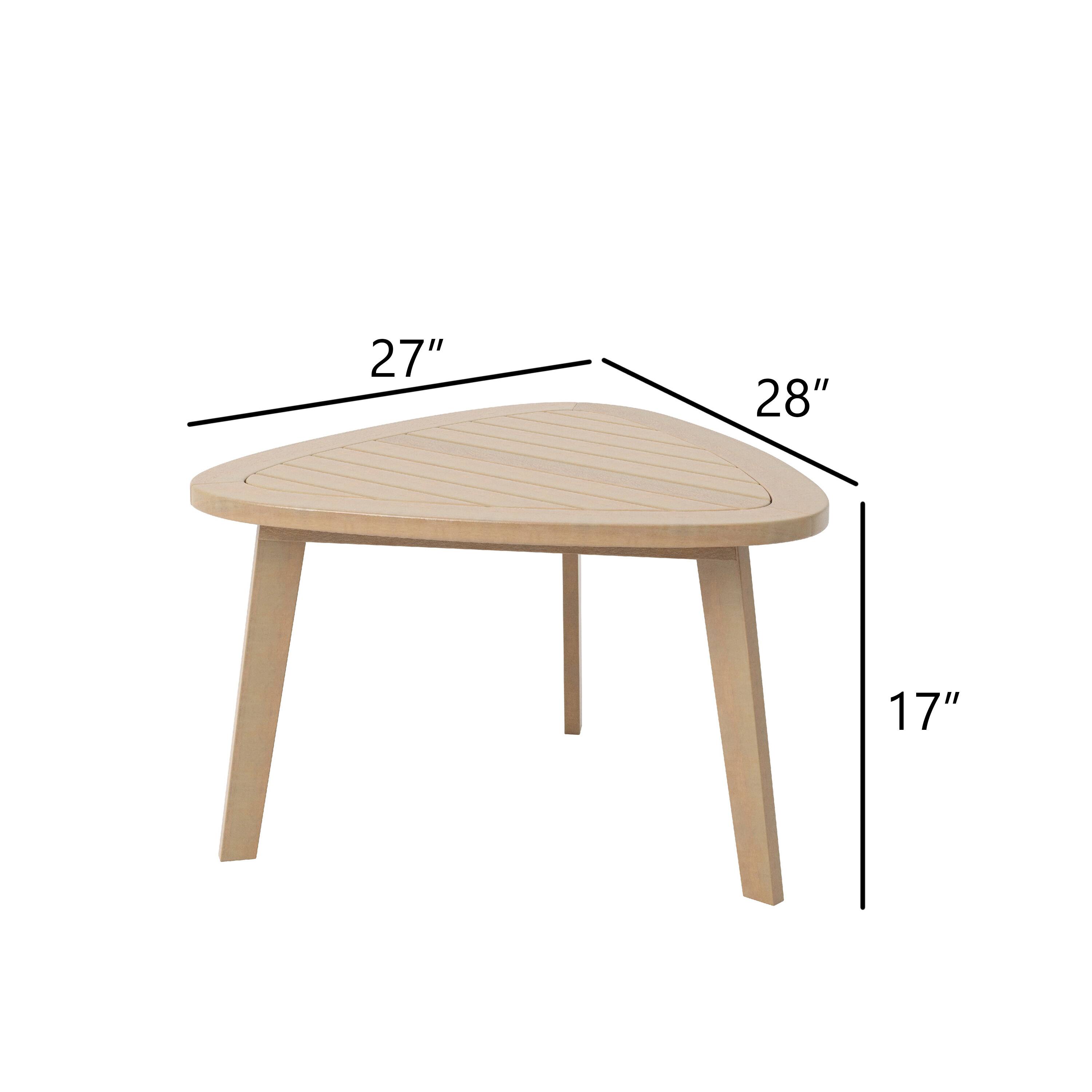 Manhattan Lane Outdoor Side End Table, 28 Inch Slatted Triangle Top ...
