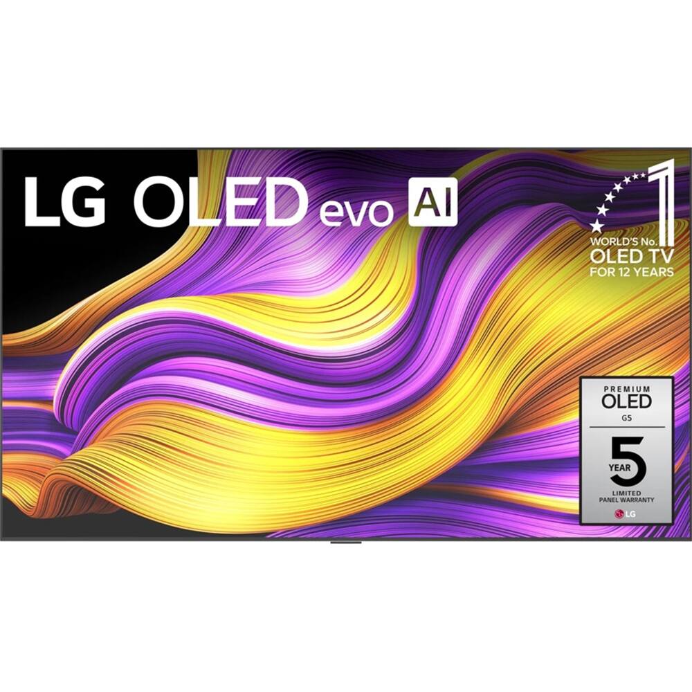 LG OLED evo AI  
WORLD'S No. 1 OLED TV FOR 12 YEARS  
PREMIUM OLED G5  
5 YEAR LIMITED PANEL WARRANTY  
LG
