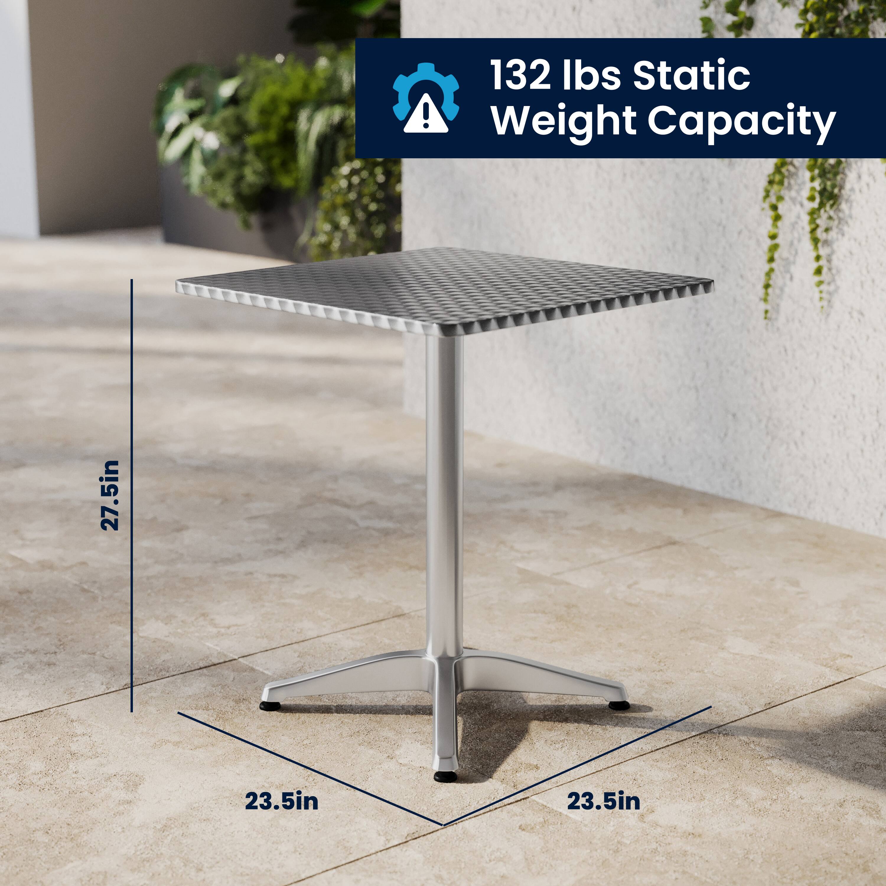 132 lbs Static Weight Capacity  
27.5in  
23.5in  
23.5in