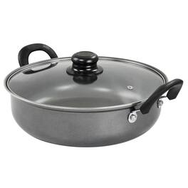 Gibson - Everyday 12 Inch Highberry Nonstick All Purpose Pan with Lid in Grey - Gray