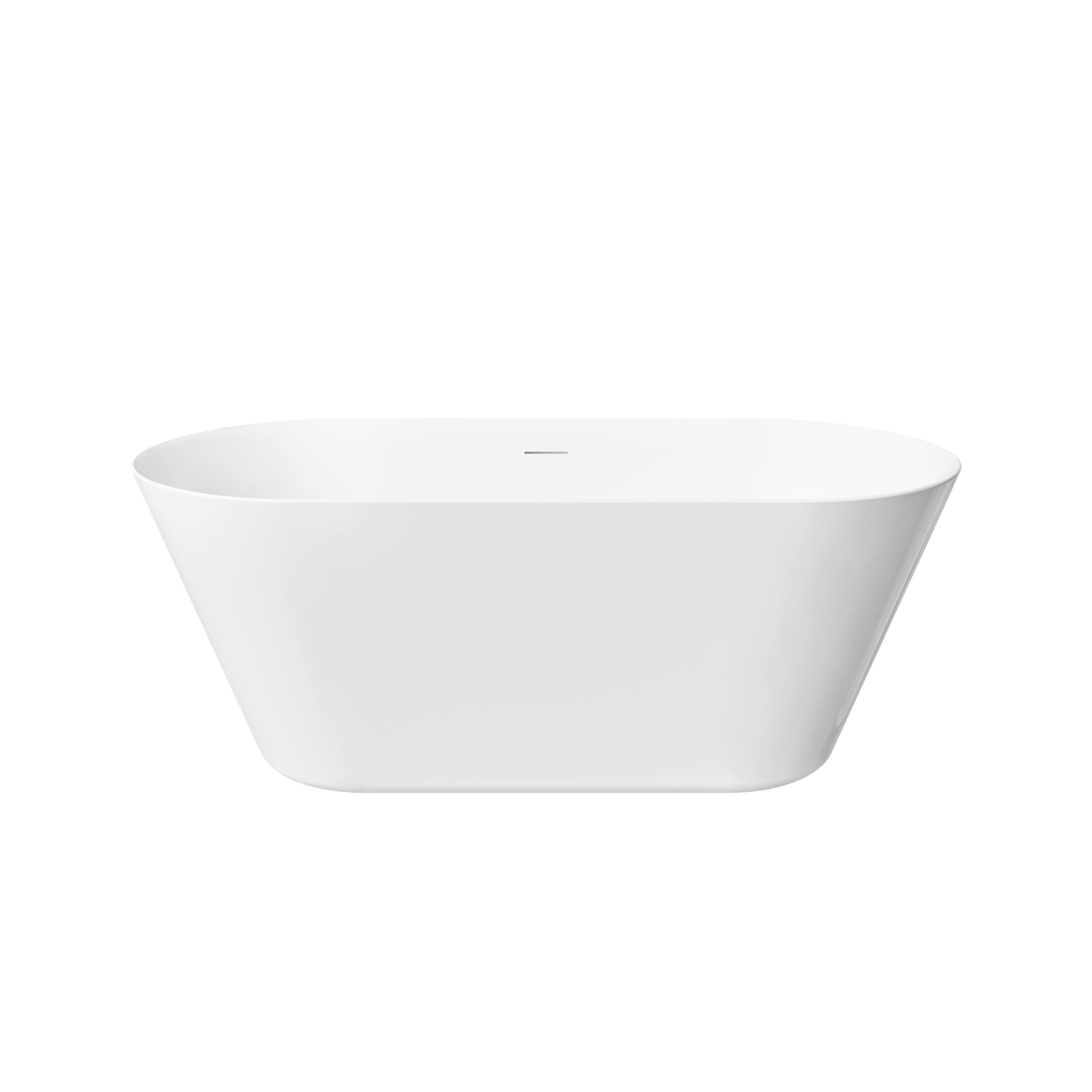 Alt View 10. WELLFOR - Sable 63 in. Acrylic Flatbottom Double Ended Freestanding Soaking  Bathtub with Drain and Overflow - White.