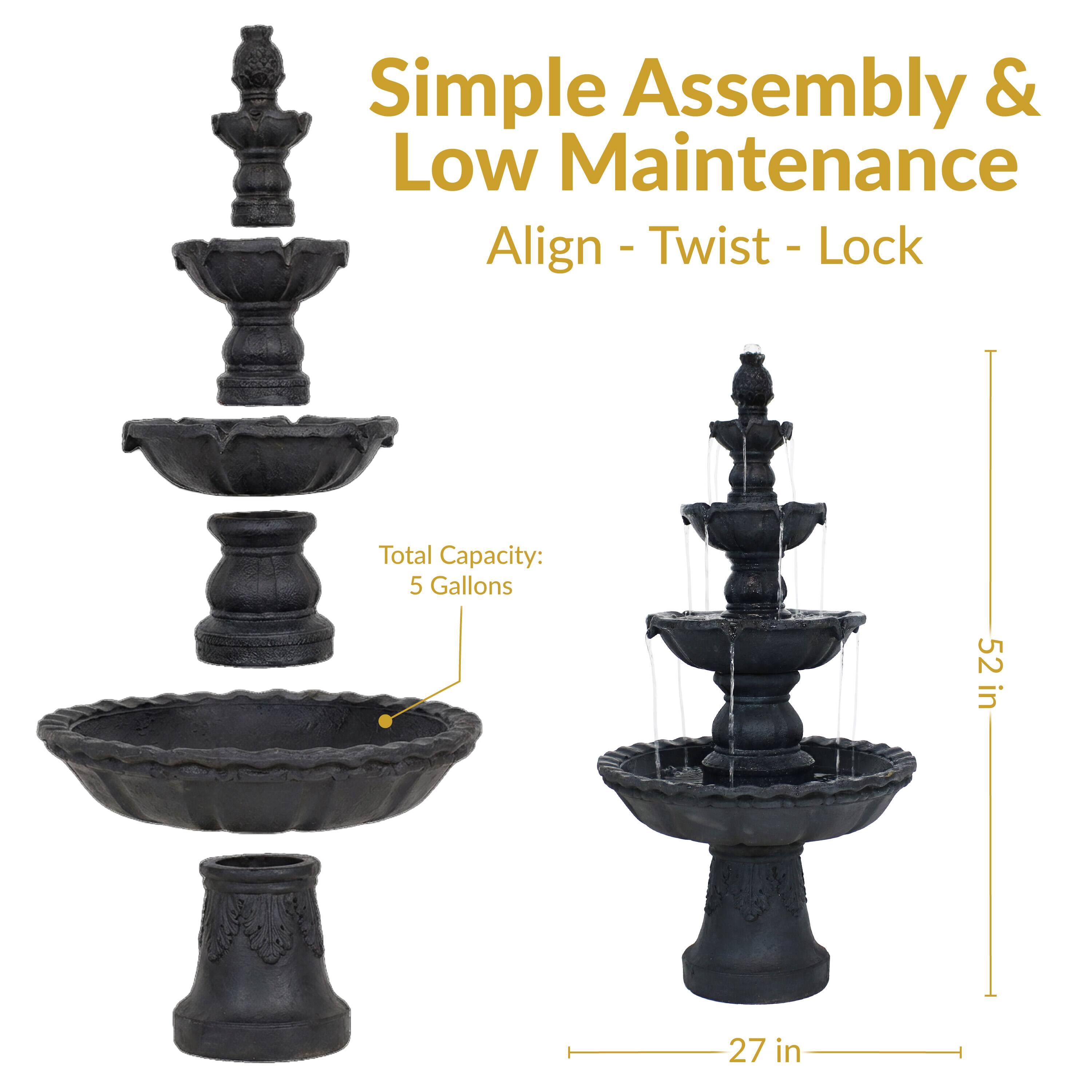 Simple Assembly & Low Maintenance  
Align - Twist - Lock  

Total Capacity: 5 Gallons  

52 in  
27 in