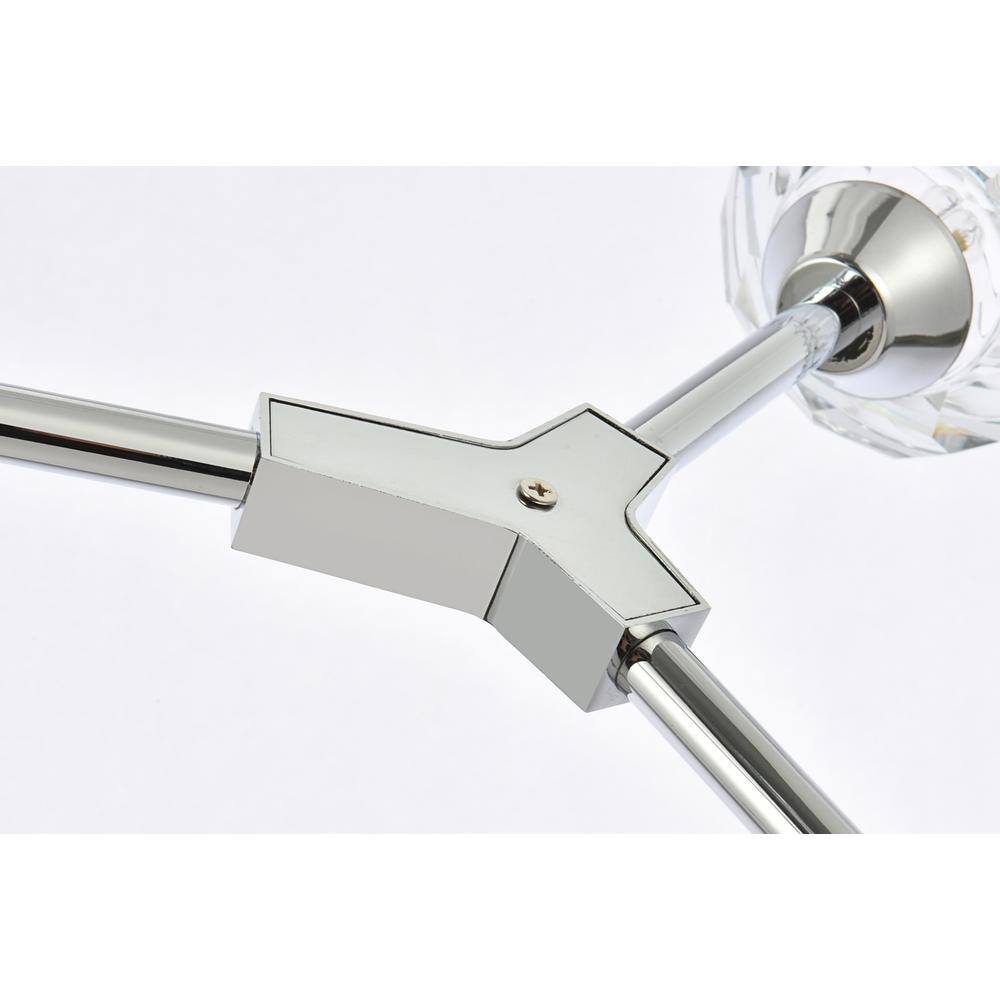 Alt View 1. Elegant Lighting - Zayne 6 Light Pendant in Chrome - Chrome And Clear.