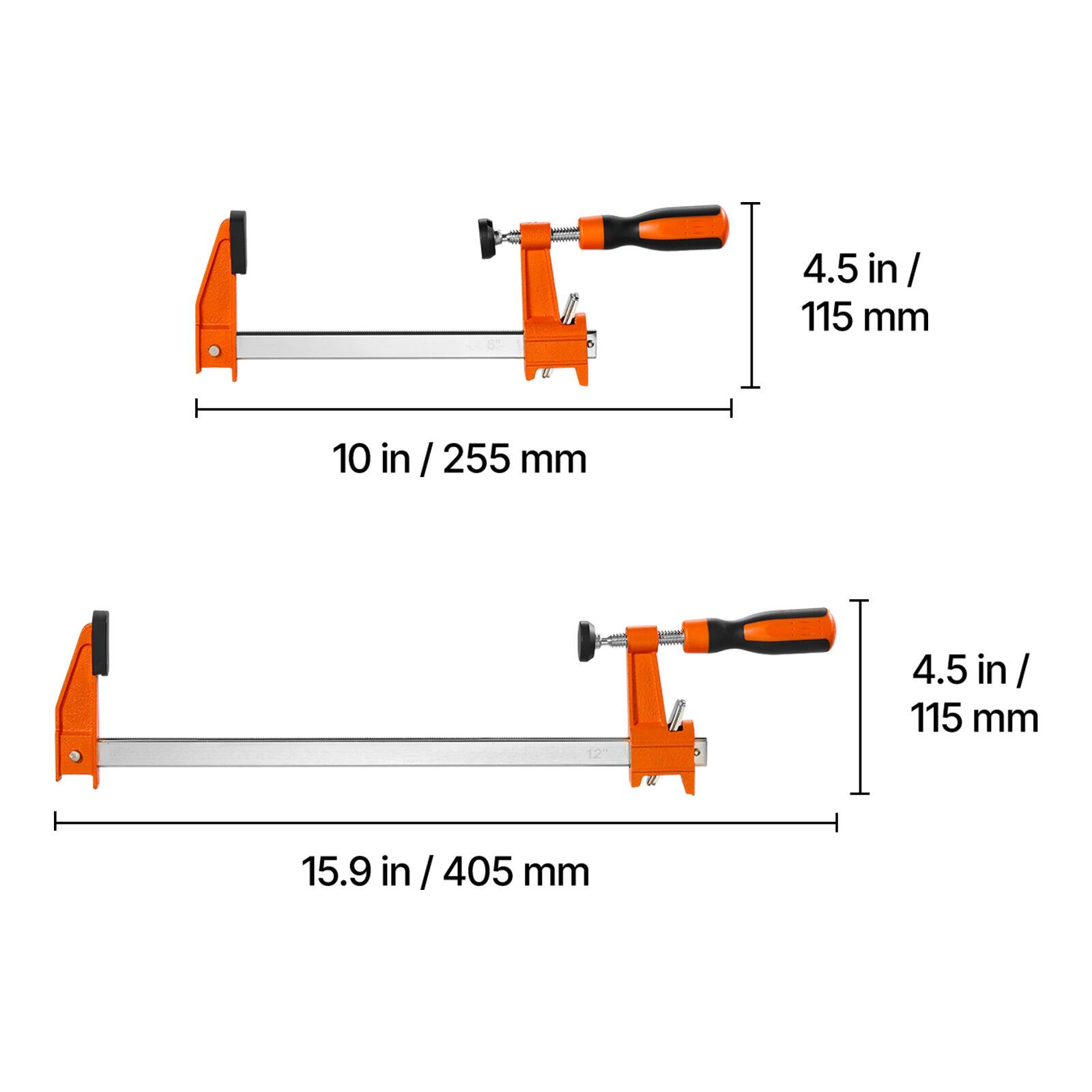 4.5 in / 115 mm  
10 in / 255 mm  
4.5 in / 115 mm  
15.9 in / 405 mm