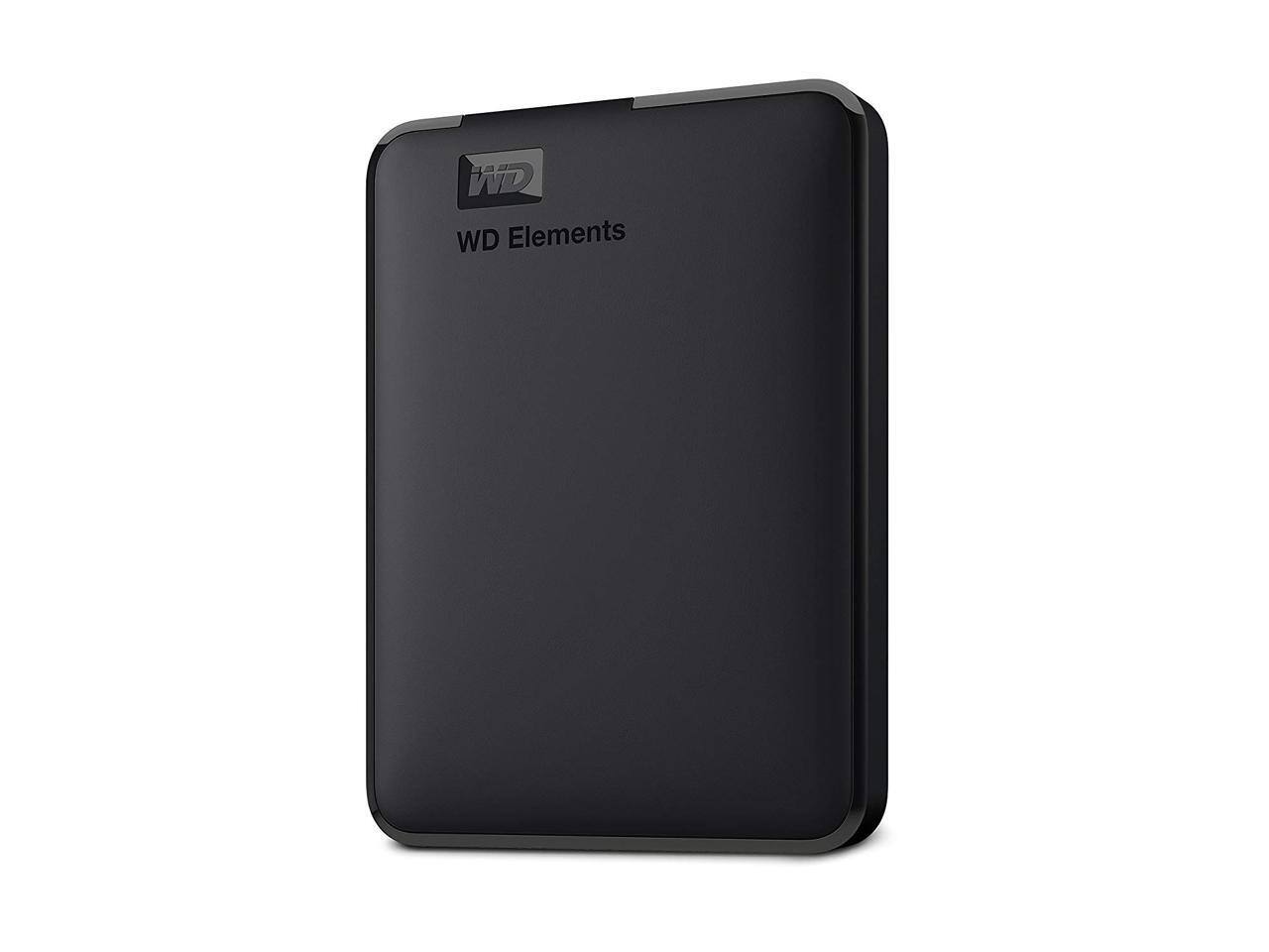 Front. Western Digital - WD 5TB Elements Portable Storage USB 3.0 Model WDBU6Y0050BBK-WESN Black - Black.