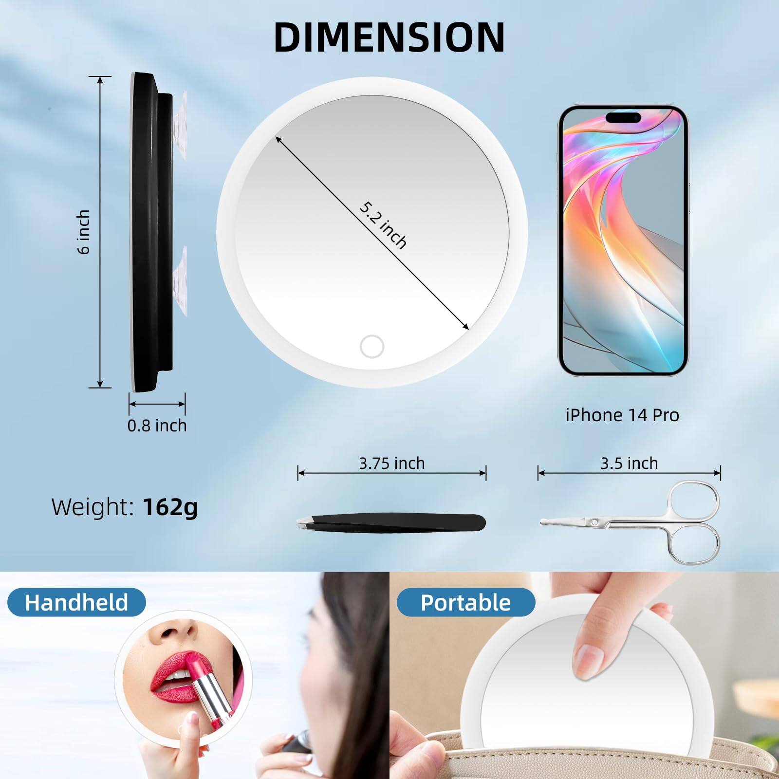 Alt View 3. Earthley Blooms - Mirror Color High Quality Product with Modern Design for Daily Use Elegant Stylish Appearance with E - Black-10x-6"L x 6"W.