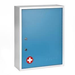 Viva Comfort - Medicine Cabinet, Large Surface Mount Bathroom Security Cabinet with Dual Lock - Blue