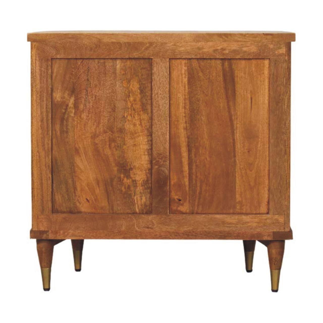 Back. Artisan Furniture - Artisan Furniture Solid Wood Emerson Ribbed 3-Drawer Chest - Brown.