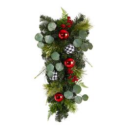 BreeBe - 26” Holiday Christmas Greenery Ornament Artificial Swag - Multi