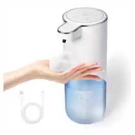 eco4life - Automatic Touchless Soap Dispenser 400ml, Foaming, Rechargeable, LED Indicator, Waterproof, Wall Mount/Countertop