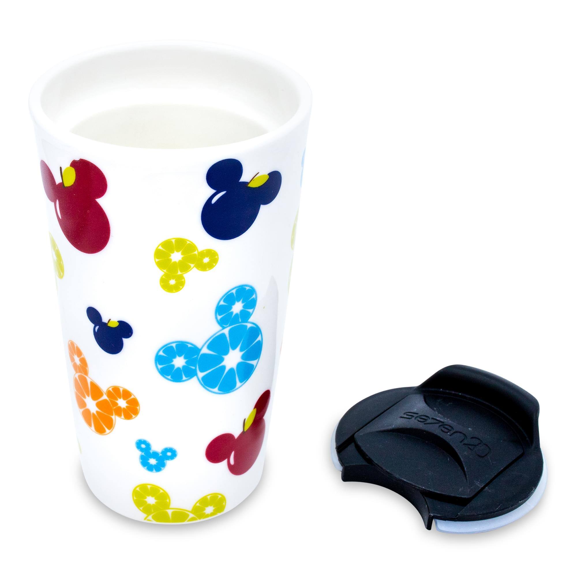 Alt View 1. Disney - Disney Mickey Mouse Fresh Fruit Ceramic Travel Mug With Lid | Holds 10 Ounces - Blue.