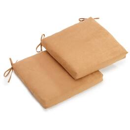 Blazing Needles - 20-inch by 19-inch Spun Polyester Chair Cushion (Set of Two) - Camel