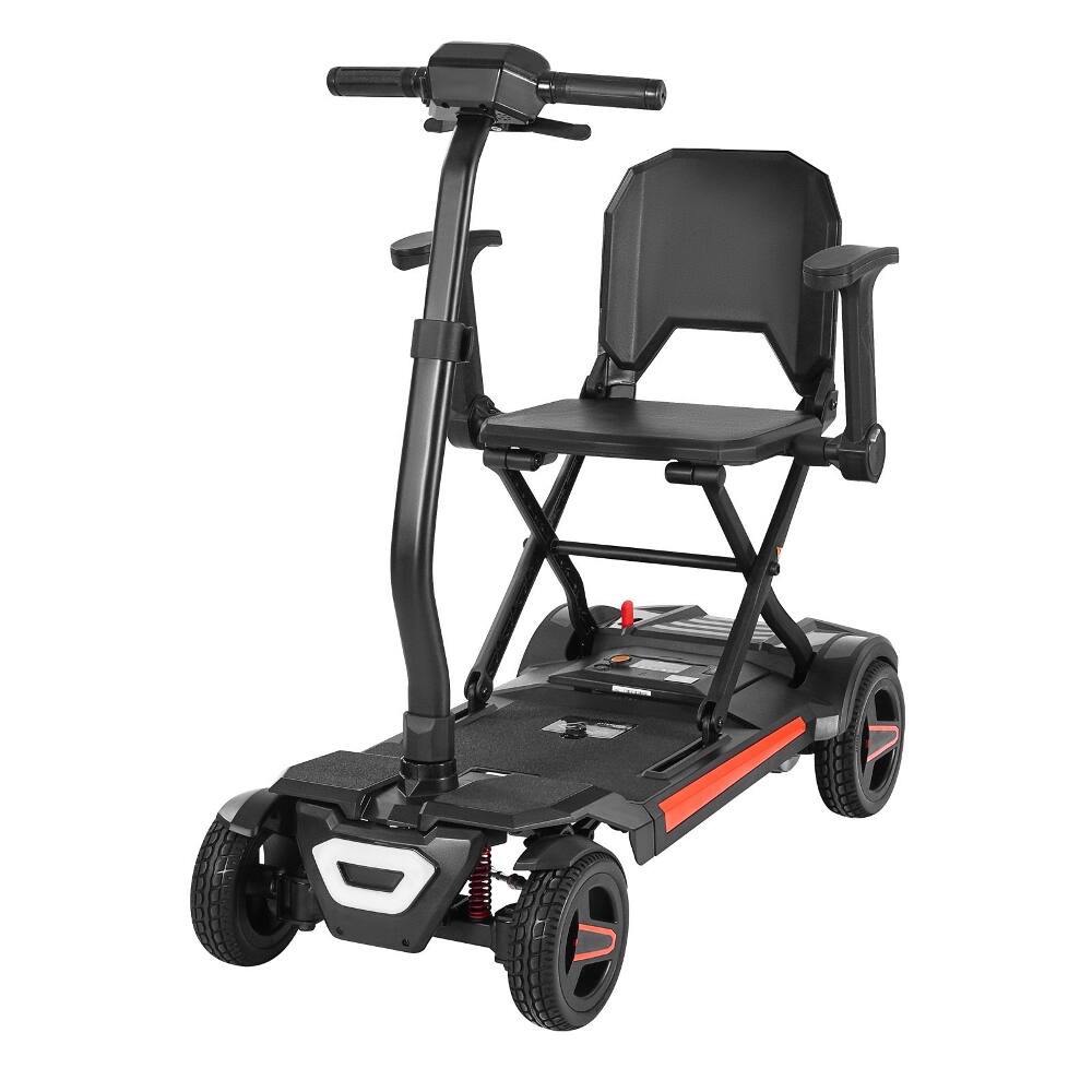Back. Loheer - Loheer 4-Wheel Automatic Folding Electric Mobility Scooter 265lbs - Red.
