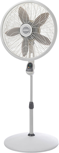 Angle View: Lasko Elegance & Performance 18" Pedestal Fan with Remote, 54.5" H, White, 1850, New