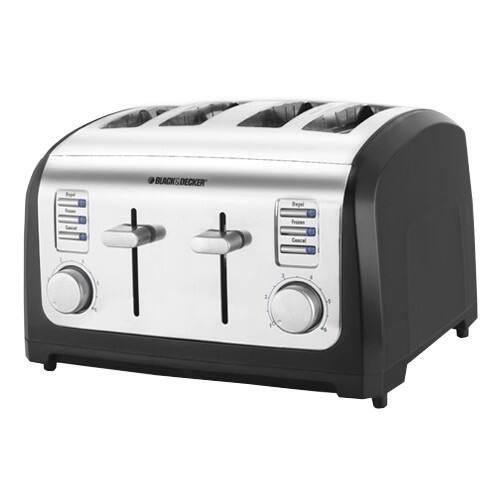 Front Standard. Applica - Black & Decker Four Slice Toaster - Stainless-Steel/Black.
