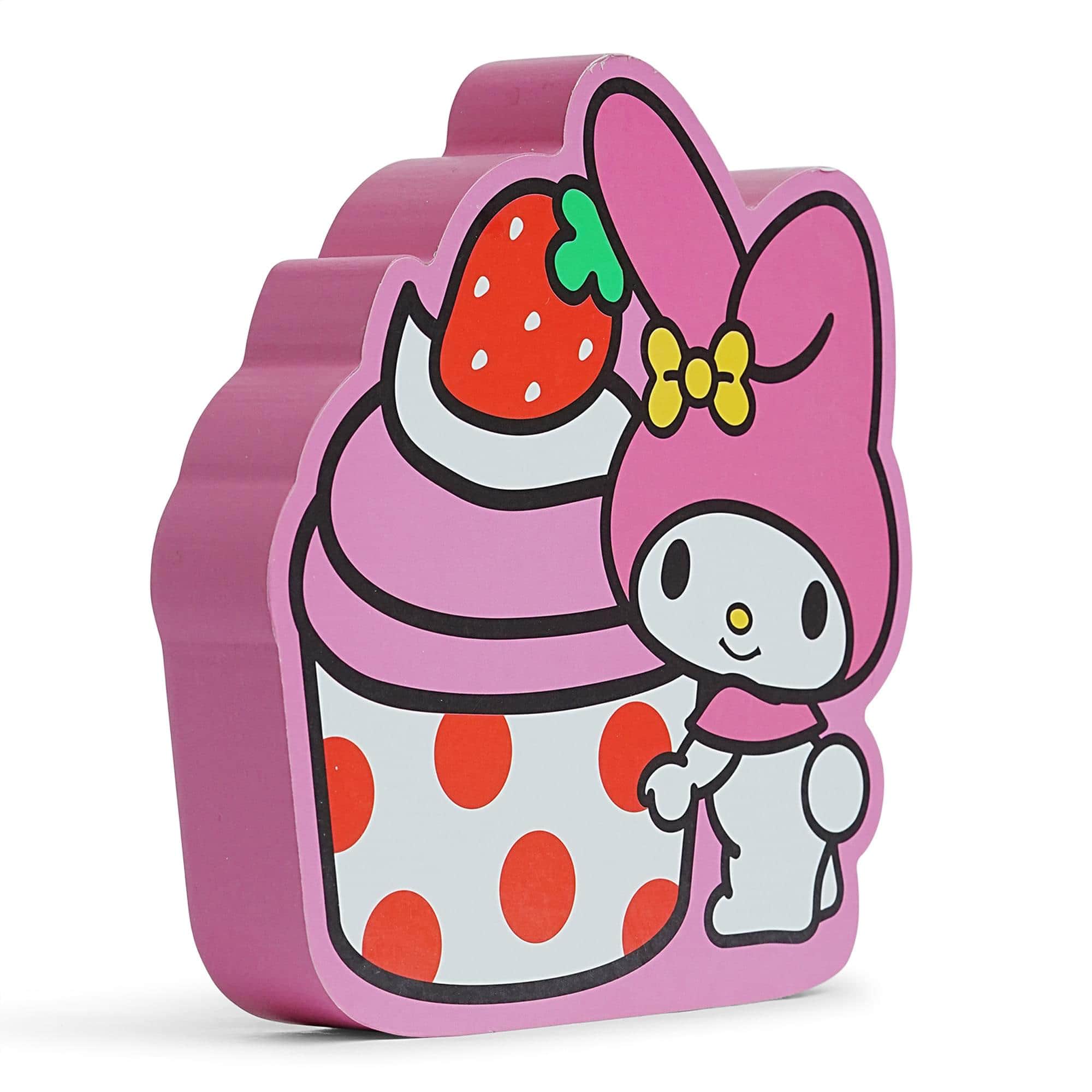 Silver Buffalo - Sanrio My Melody Strawberry Cupcake Die-Cut Wooden Wall Art Sign | 7 x 8 Inches - Pink