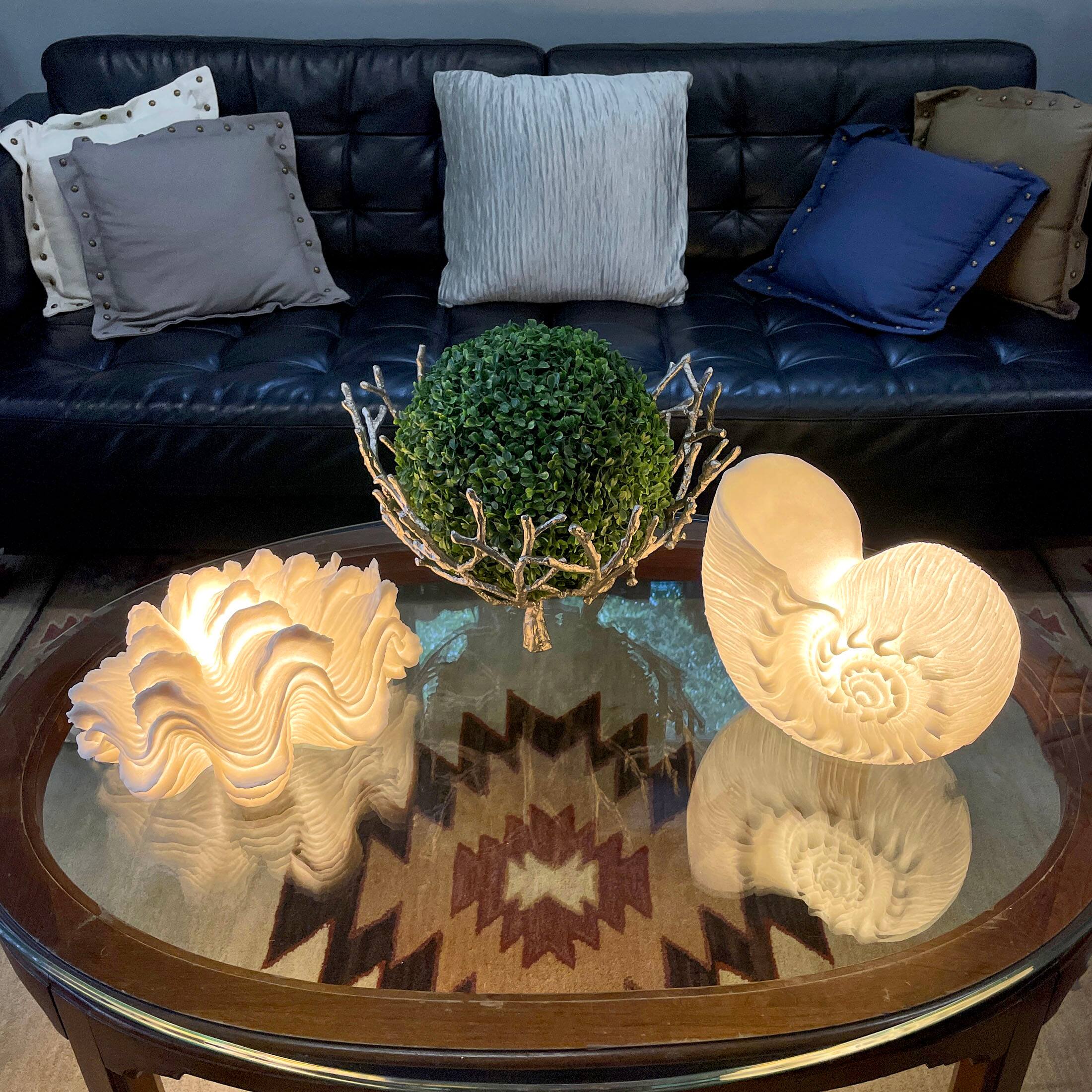 Alt View 4. Contrast Inc. - Squamosa Clam Accent Lamp Resin Shell Table Light 13" White Coastal Décor - White.