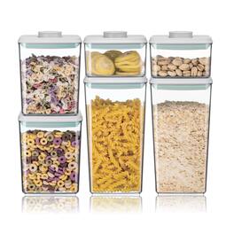 Ankou - 6Pcs Airtight Food Storage Container Sets with Lids, BPA-Free, Stackable, Kitchen Organization (0.5, 1.2, 1.8qt)*2