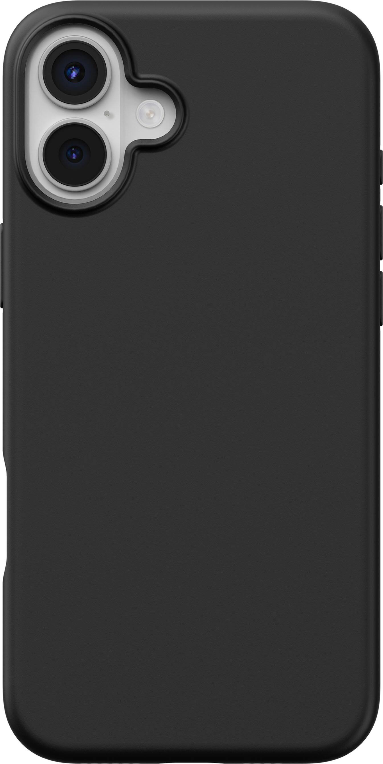 Front. Insignia™ - Silicone Case with MagSafe for iPhone 16 - Black.