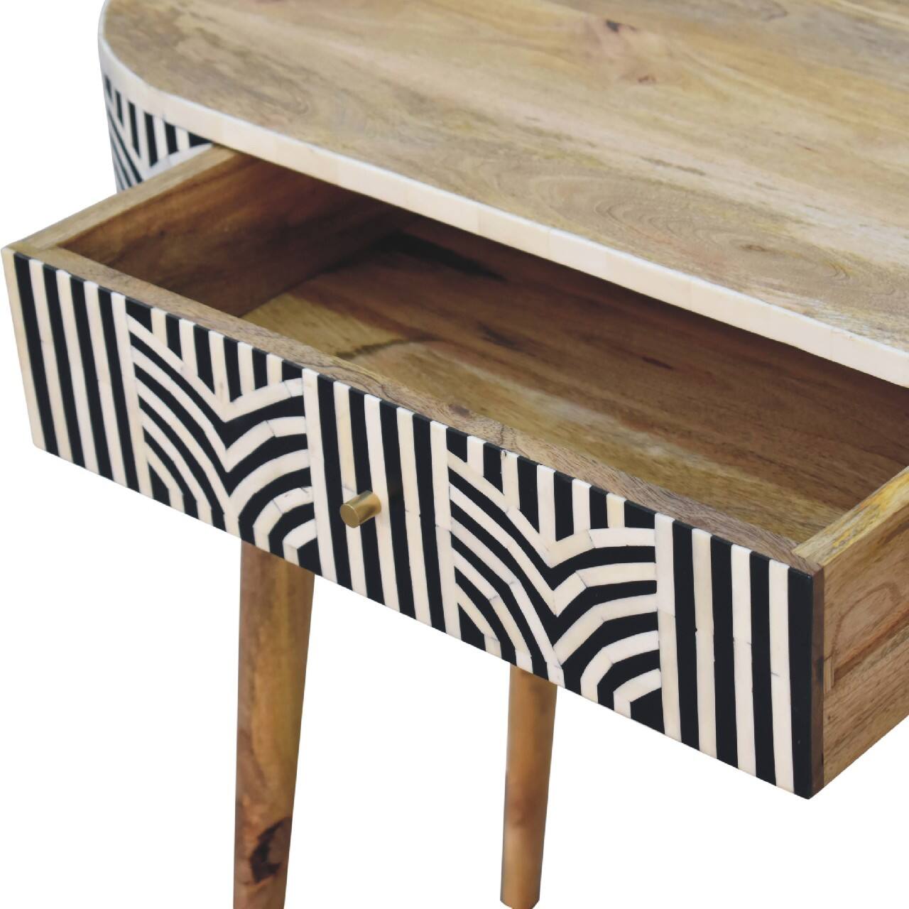 Alt View 3. Artisan Furniture - Artisan Furniture Solid Wood Edessa Bone Inlay Console Table - Beige.