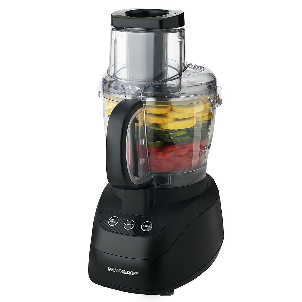 Angle View: Black+Decker - Power Pro Wide-Mouth Food Processor - Black