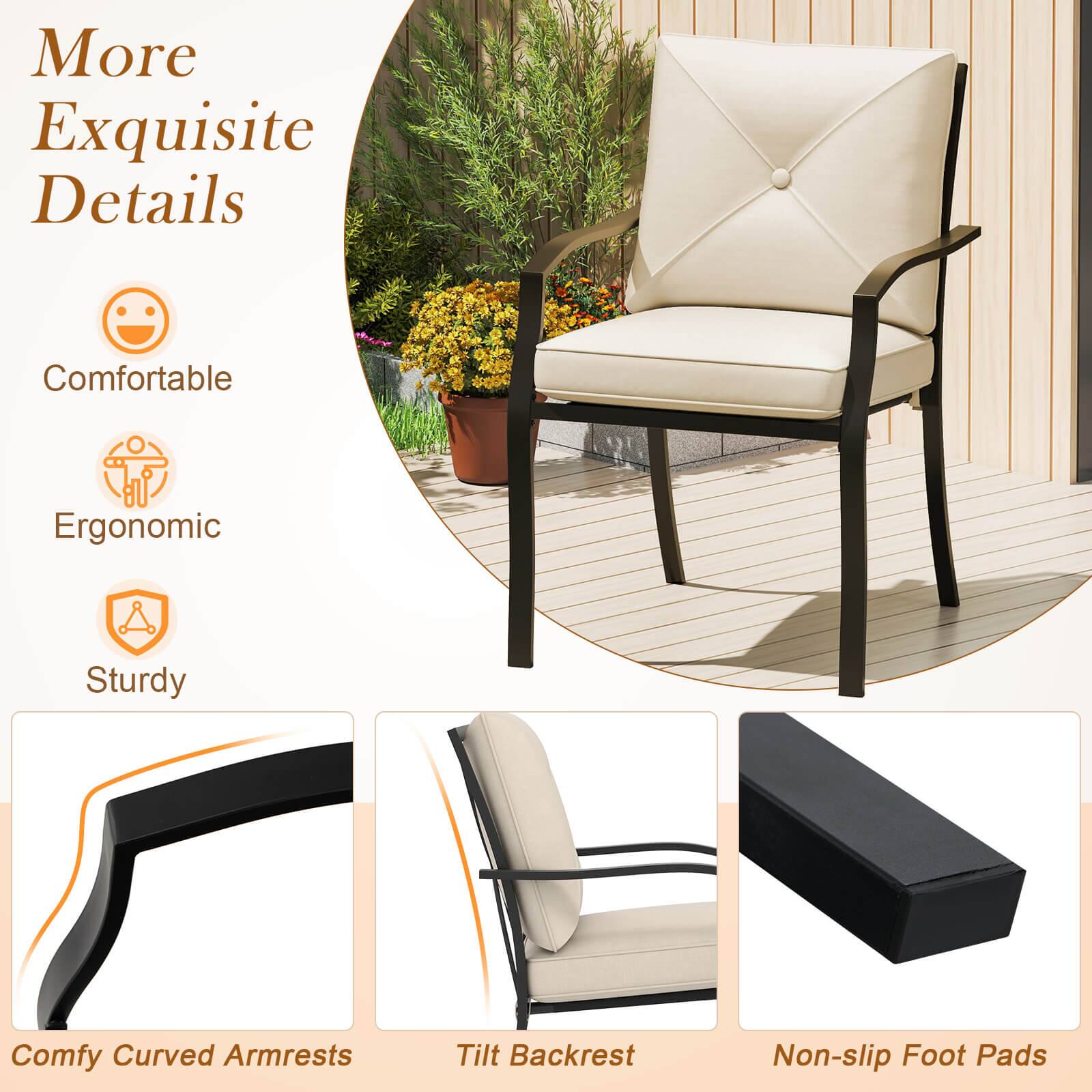 More Exquisite Details

Comfortable  
Ergonomic  
Sturdy  

Comfy Curved Armrests  
Tilt Backrest  
Non-slip Foot Pads