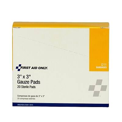 FIRST AID ONLY.  
1211 BANDAGES  
3" x 3" Gauze Pads  
20 Sterile Pads  
Compresas de gasa de 3" x 3"  
20 compresas estériles  
ANSA ISEA ZIOn 1-2015
