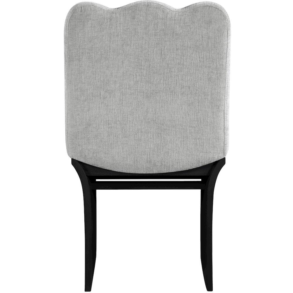 Alt View 2. Meridian Furniture - Shaw Grey Chenille Fabric Upholstered Dining Chair - Black.