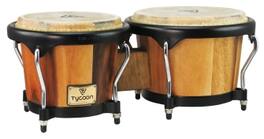 Tycoon Percussion - Artist 7-Inch and 8.5-Inch Siam Oak Bongo Drum Set with Water Buffalo Skin Heads, Deluxe Hoops and Tuning Wrench