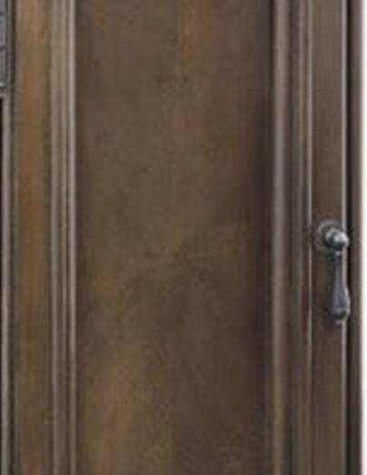Alt View 2. Manhattan Lane - 1 Cabinet Wooden Side Table with Power Hub and Pull Out Tray - Brown.